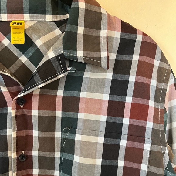 Analog Green and Brown checkered button up - Picture 2 of 5